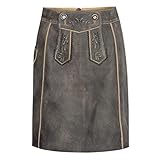 Almsach Damen Trachten-Mode kurzer Lederhosen Rock Vroni in Braun traditionell, Größe:32, Farbe:Braun