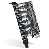 7 Port PCI-E auf USB 3.0 Erweiterungskarte Interner PCI Express Konvertierungsadapter,Adapter Karte Erweiterungskarte PCI-E PCIe PC für Windows 11/10/8/7 /Vista/X