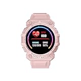 1,44 Zoll Runder Bildschirm Smartwatch, Touch-Farbdisplay Fitness Armbanduhr Bildschirm Bluetooth IP67 Wasserdicht, Blutdruckmessgerät Schlafmonitor SportAnrufuhr (Rosa)