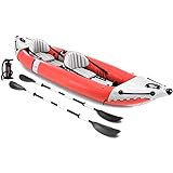 ATEXGY Aufblasbarer Kayak, Faltbarer Kanu Tragbarer Paddelboot 2 Personen, Doppelte Bootsanzeige Boot Paddel Luftpumpe,A
