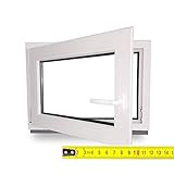 Kellerfenster nach Maß - Kunststofffenster - Fenster - Sondermaße - innen weiß/außen weiß - DIN Rechts - 3-fach - Verglasung - 0,5m² - 60 mm Profil