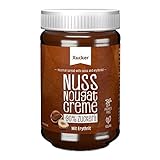 Xucker Nuss-Nugat Creme mit Erythrit - Süße Haselnusscreme mit Erythrit Zucker-Ersatz ohne Palmöl I Vegan & zuckerarmer Brotaufstrich mit 33% Haselnüssen (300g)