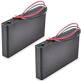 Greluma 2 Stück 12V 8xAA Batteriehalter Kunststoffbatterie-Aufbewahrungsbox mit EIN/AUS-Schalter für Gehäuseabdeckung mit Kabel