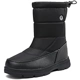 BARFULKER Winterschuhe Herren Damen Wasserdicht Winterstiefel Warm Gefüttert Schneestiefel Leicht Trekkingschuhe Wanderschuhe Rutschfest Stiefel Arbeiten Ski Outdoor Boots,Schwarz 43 EU