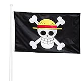 KliKil Piraten-Flagge One Piece widerstandsfähig für den Außenbereich 90 x 150 cm 1 Piratenflagge verstärkt-Pirate Onepiece