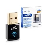 WiFi NationWLAN-Dongle Mini 802.11ac AC600 USB WLAN-Adapter, Chipsatz: Realtek RTL8811AU, Dual Band 2,4 GHz oder 5 GHz, Windows, MacOS und Linux unterstü