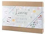 Loveria Grußkarten Kartenbastelset für Erwachsene zum Selbst Gestalten - 16 hochwertige Karten, Umschlag, Sticker, kreative Einladungen basteln