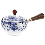Lurrose Teekanne Porzellan Keramik Teekanne mit seitlichem Griff Japan Teeset 360-Grad-Drehung Teespender Porzellan-Teebereiter für losen Tee