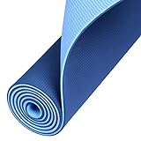 Amazon Brand – Eono TPE Yogamatte Rutschfest Gymnastikmatte Yoga Matte Trainingsmatte Sportmatte Fitnessmatte Rutschfest Blau