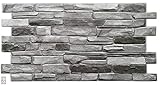 3D PVC Paneele Wandpaneele Wandverkleidung Decke Deckenpaneele PVC-Verkleidung Wandtatto Fliesen Stein Optik (Grey Stone)
