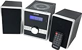 Denver MCA-230 Micro Soundsystem mit PLL-FM Radio, CD-Player und AUX-In, Schwarz/Silber