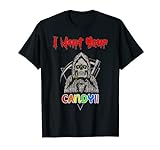 Lustiger Halloween Grim Eating A Lollipop 'I Want Your Candy!!' T-Shirt