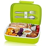 KUPBOX Lunchbox, geunde Brotdose Bento Box für Kinder, auslaufsichere Lunch Box mit fünf separat Fächer, BPA Frei, Geeignet für Mikrowellen und Spülmaschinen, kein Fremdgeruch