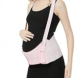 MOXIN Schwangerschaftsband Bauchband Schwangerschaft, Bauchstütze Atmungsaktiv Verstellbare Bauchbinde Bauchgürtel Stützgürtel mit Schultergurten,Rosa,XLarge