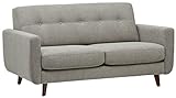 Amazon Marke - Rivet Sloane Modernes, getuftetes Sofa im Stil der 1950er Jahre, B 162 cm, Kiesel