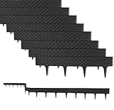 BigDean 16 m Rasenkante mit 20 Elemente á 80 cm - Biegbarer Kunststoff in Rattan-Design - Beeteinfassung, Beetumrandung, Palisaden - 9,5 cm hoch