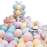 Bunt Macaron Luftballons,100 Stück Macaron Ballon,Dekorative Ballons für Hochzeit,Geburtstag,Valentinstag,Jahrestag,Party Deko - Ballons für Luft & Helium