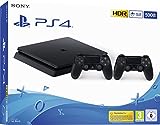 PlayStation 4 - Konsole (500 GB, schwarz, slim, F-Chassis) + zweiter DualShock 4 Controller