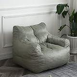 N&V Größer Bean Bag Chair, Erwachsenengröße Sitzsack, Einsitzbodensofa für Erwachsene, Schaumstofffüllung, Leathaire (Luftleder) Bezug, 88 cm*99 cm*70 cm, Super komfortabel, Grün