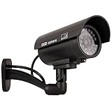 Maclean IR9000 B Kamera Dummy Überwachungskamera Attrappe Alarmanlage Camera wasserdichte LED-Licht