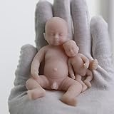 Ganzkörper Silikon Reborn Babypuppe, Vollsilikon Babypuppes,Nicht Vinyl Puppe,Realistische Reborn Babypuppe,Kinderpuppe Baby Doll (5cm und 10cm, Zwilling)