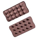 Babarella Backformen aus Silikon 2er Set Kackhaufen antihaft schadstofffrei für Schokolade, Süßigkeiten, Kuchen, Pudding, Gelee und Waffel