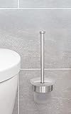 Jan Max Toilettenbürste Wandmontage mit Klobürstenhalter ohne Bohren, WC Bürste aus Edelstahl mit Ersatzbürste und Glashalterung