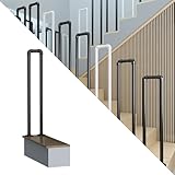 Strapazierfähige Übergangs-il für Außentreppen, mattschwarz, Schmiedeeisen, für Deck, Garten, Terrasse, Balkon, passend für 1 Stufe, Treppengeländer, Lattenroste, Metall-Handläufe auß