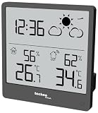 techno line WS9138 moderne, kleine Wetterstattion mit Wettervorhersage und Wettertendenz, Innen- und Außentemperatur, HIntergrundbeleuchtung, klares LCD Display ohne verschwimmen der Anzeig