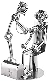 BRUBAKER Schraubenmännchen Arzt mit Patient Stethoskop - Handarbeit Eisenfigur Metallmännchen - Metallfigur Geschenkidee für Hausärzte - Ärzte Geschenk