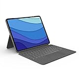 Logitech Combo Touch iPad Pro 12,9 (5. Gen - 2021) Keyboard Case, Abnehmbare Tastatur mit Hintergrundbeleuchtung, Click-Anywhere Trackpad, Smart Connector, Deutsches QWERTZ-Layout - Grau