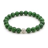 Jade Armband – Echtes Perlenarmband mit Naturstein und 925 Sterling Silberperle – BERGERLIN Feel Goods