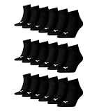 PUMA unisex Quarter Sportsocken Kurzsocken Socken 271080001 18 Paar, Farbe:Schwarz, Menge:18 Paar (6x 3er Pack), Größe:43-46, Artikel:-200 black