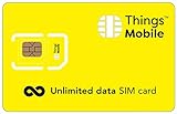 SIM-Karte UNLIMITED bei 32 Kbps für IOT und M2M - Things Mobile - mit weltweiter Netzabdeckung und Mehrfachanbieternetz GSM/2G/3G/4G. Ohne Fixkosten und ohne Verfallsdatum. 30 € Guthaben inklusive