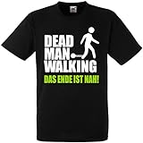 Herren T-Shirt für den Junggesellenabschied mit Motiv Dead Man Walking das Ende ist nah! (Männer/Bräutigam) in schwarz, Größe L
