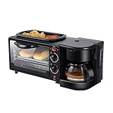LIUCHANG Multifunktionale Frühstücksmaschine DREI-in-Eins elektrische Kaffeemaschine Omelette Bratpfanne Brot Pizza Haushalt Schwarz (Farbe: Schwarz) liujiapeng55 (Color : Black)