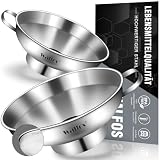 Walfos Gourmet Marmeladentrichter, Trichter große Öffnung 4.4 cm und 3,8 cm（2-teiliges Set）- Einfülltrichter Edelstahl,Einfüllhilfe für G