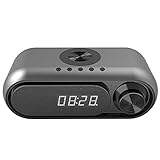 TRITAM Nachttisch Radio mit Kabelloses Aufladen LED Uhr Audio Kabelloses Aufladen Bluetooth Lautsprecher