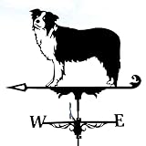 Hund Wetterfahne Aus Metall, Tier Wetterhahn Windrichtungsanzeiger, Schaufel für Gartendachdekoration Im Außenbereich, 51 * 30cm