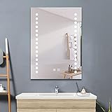 Wandspiegel 60×80 cm LED Spiegel mit Touch Beschlagfrei Wandspiegel mit LED Beleuchtung CE IP44