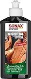 SONAX LederPflegeLotion (250 ml) wasserabweisende Lederpflege mit Bienenwachs für eine sanfte Reinigung und Pflege von Glattleder und Kunstleder | Art-Nr. 02911410