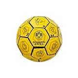 Borussia Dortmund Unisex Jugend BVB UNTERSCHRIFTENBALL 2023/24 – Gelber Mini Fußball mit Spieler-Unterschriften (Größe 1)