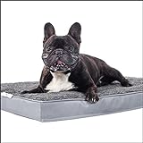 Dogoo® - Hundebett XL | 435gm2 Fluffy Stoff für Große Hunde 110x80cm | Orthopädisches Kissen für Hunde, gut die Gelenke | waschbar | grau | Größe M-XL | Hundebett Hundematratze Hundematte Liegekissen