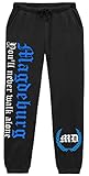 Magdeburg Never Walk Alone Jogginghose | Magdeburg Geschenk Magdeburg Hose Magdeburg Fanartikel Ultras Sport | M2 Schwarz (L)