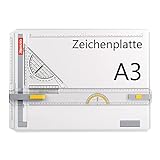 Aristo AR7033 Geo-Board Zeichenplatte (Format: A3, schlagfester Kunststoff, inkl. Schnellzeichendreieck AR7090) weiß