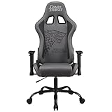Game of Thrones - Gaming Stuhl oder Bürostuhl, Gamer Sessel für Erwachsene, bequemer Sitz, integrierte Kopfstütze, Armlehnen und Höhe verstellbar, ergonomische Rückenlehne - Schw