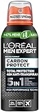 L'Oréal Men Expert Kompaktes Deo für Männer, Ultra absorbierendes Deospray gegen Schweiß mit 48 Stunden Wirkung, Compressed Deo Carbon Protect 5in1, 1 x 100 ml