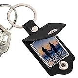 Layiset Foto Schlüsselanhänger,Schlüsselanhänger mit kleinem Bildhalter aus PU-Leder | Wiederverwendbarer einfacher DIY-Foto-Schlüsselanhänger für Frauen, Männer, Jungen, Mädchen, Freunde
