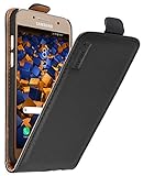 mumbi Echt Leder Flip Case kompatibel mit Samsung Galaxy A3 2017 Hülle Leder Tasche Case Wallet, schwarz - 4.7 Zoll