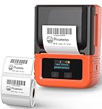 Phomemo M120 Etikettenmaschine, Stickermaschine, Bluetooth, Thermoetikettendrucker, Handbeschriftungsgerät mit 1 Rolle Etikettenpapier, Einzelhandel, unterstützt Android und iOS